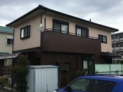 有限会社建造のブラウン系の外壁リフォーム事例