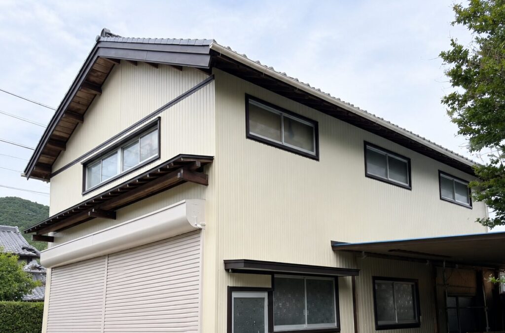 【三ケ日町】見えない部分まで丁寧に。倉庫外壁張り替え工事